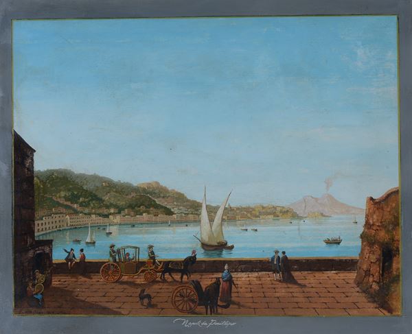 Anonimo, XIX sec. - Napoli da Posillipo