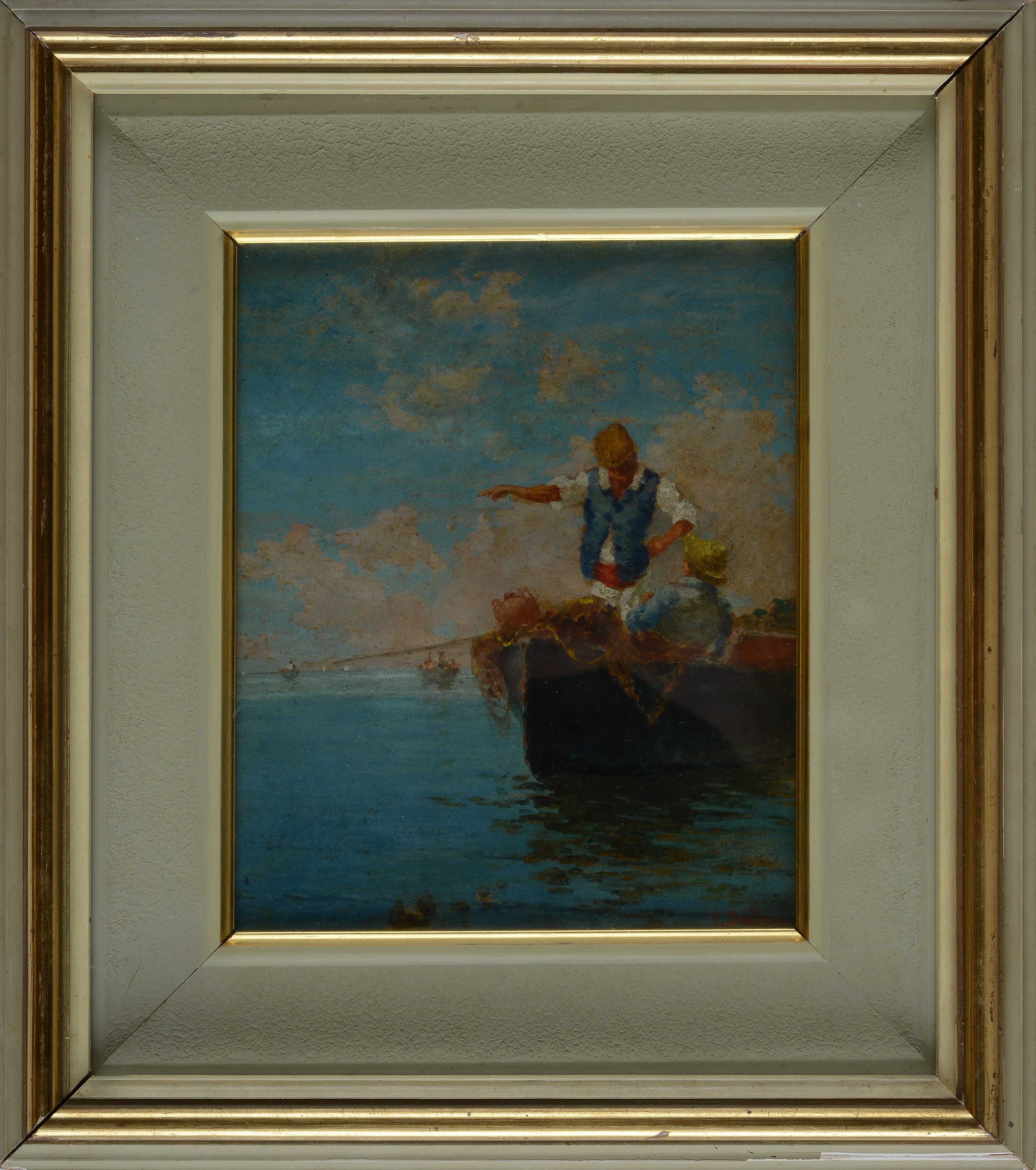 Eduardo Dalbono - Barca con Pescatori