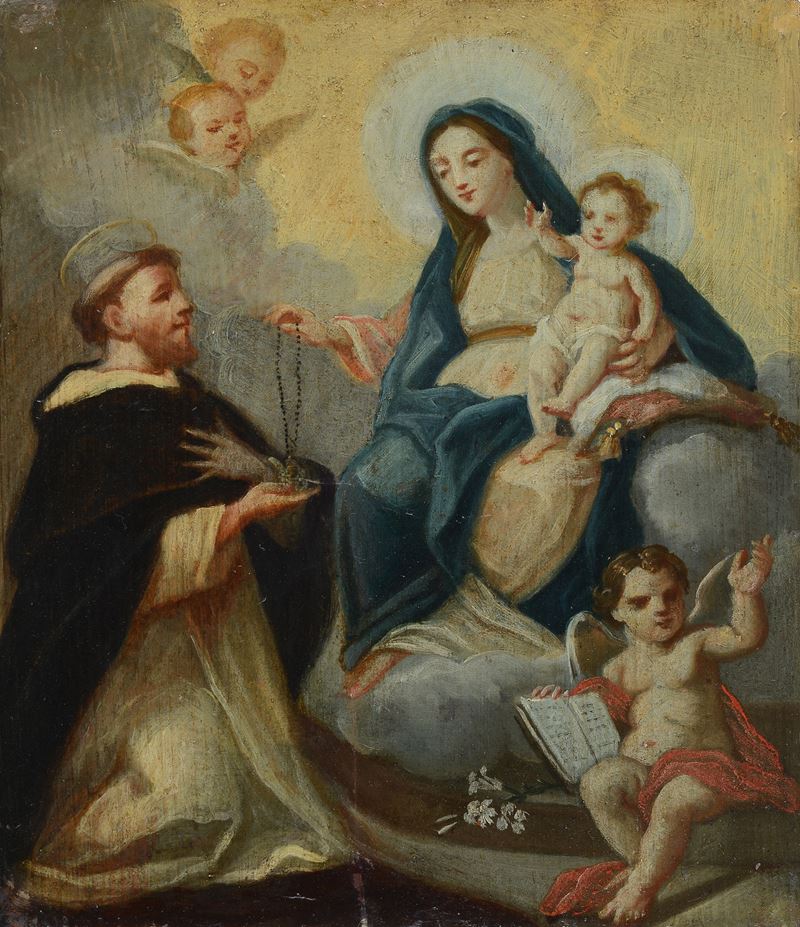 La Vergine del Rosario appare a San Domenico