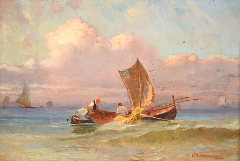 Eduardo Dalbono - Barca di Pescatori