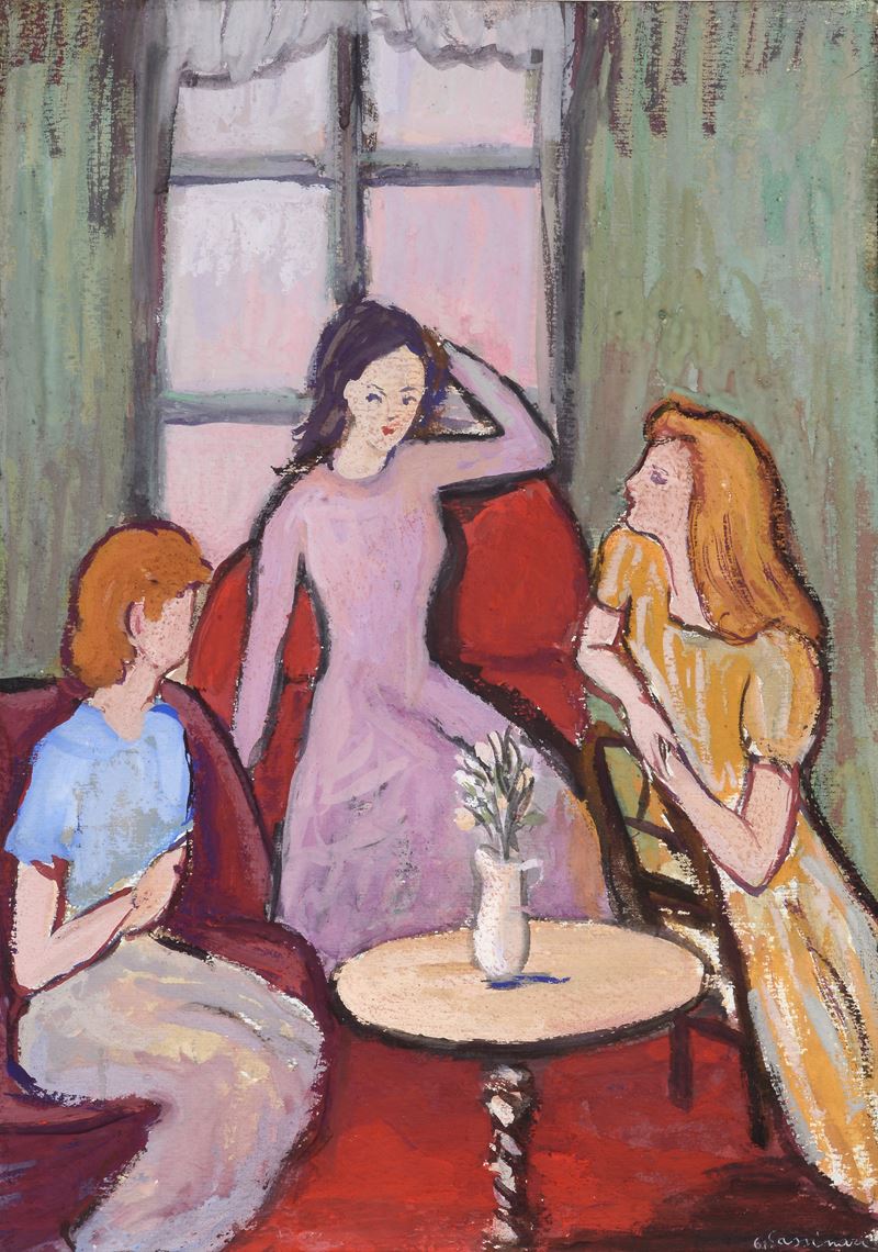 Conversazione in salotto.