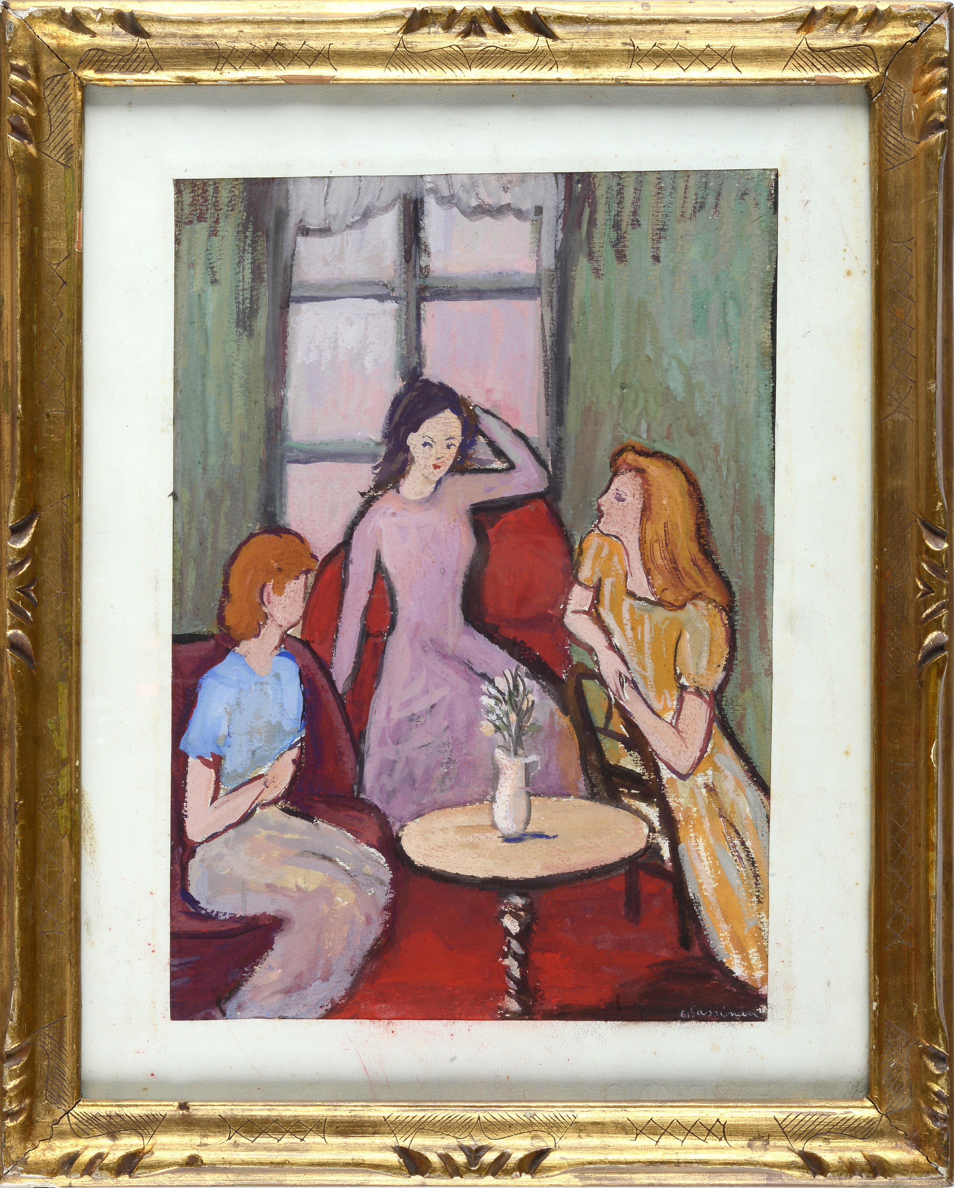 Conversazione in salotto.