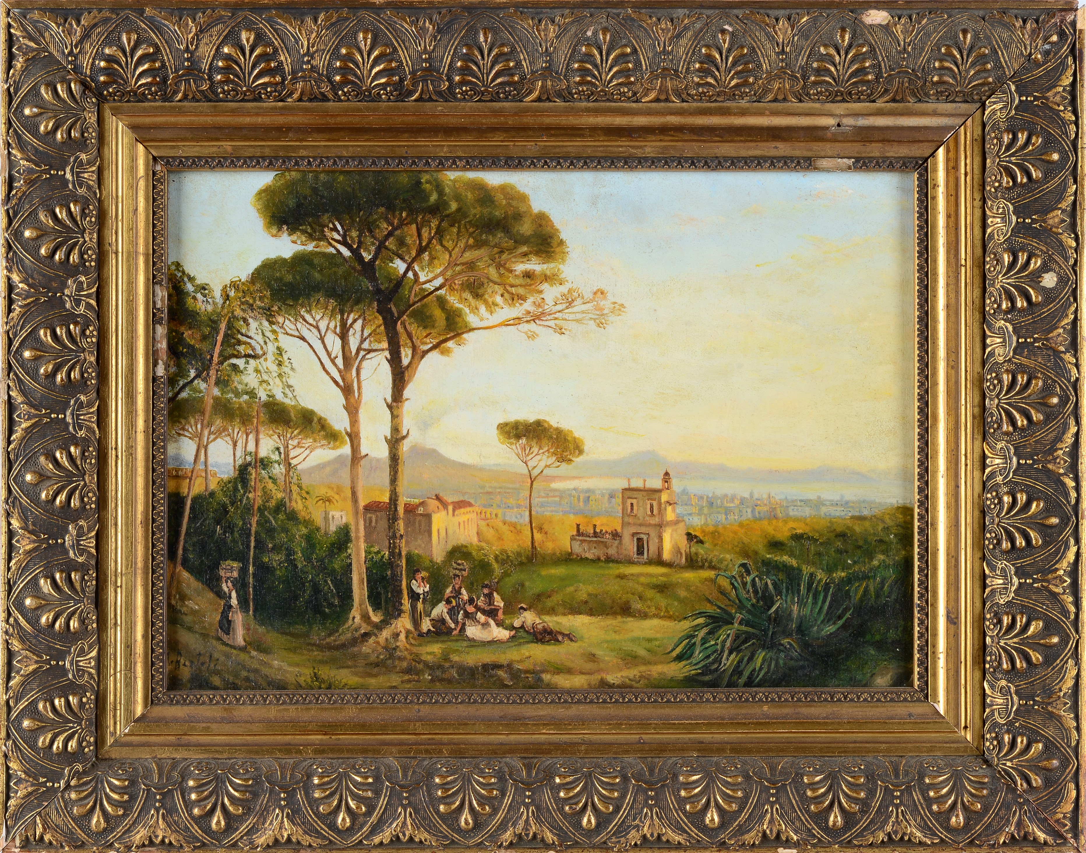 Anonimo, XIX Sec. - Paesaggio con Vesuvio sullo Sfondo