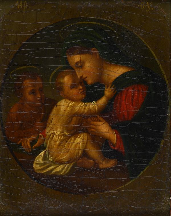 Anonimo, XIX sec. - Madonna con Bambino e San Giovannino