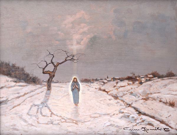 Gino Romiti - Landscape with Madonna