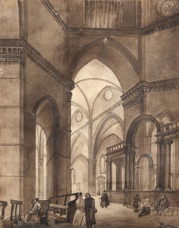 Odoardo Borrani - Interior of the Cathedral