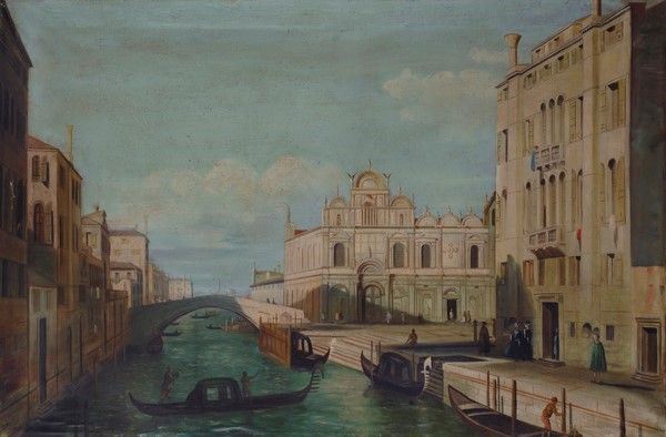 Anonimo, XIX Sec. - Canale a Venezia