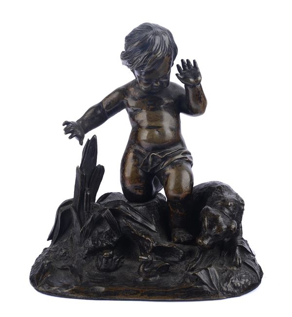 Cherub with dog  - Auction ANTIQUES, AUTHORS OF XIX AND XX CENTURY - Galleria Pananti Casa d'Aste