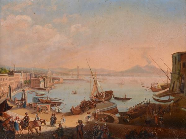 Attr. a Frans Vervloet - View of Naples 