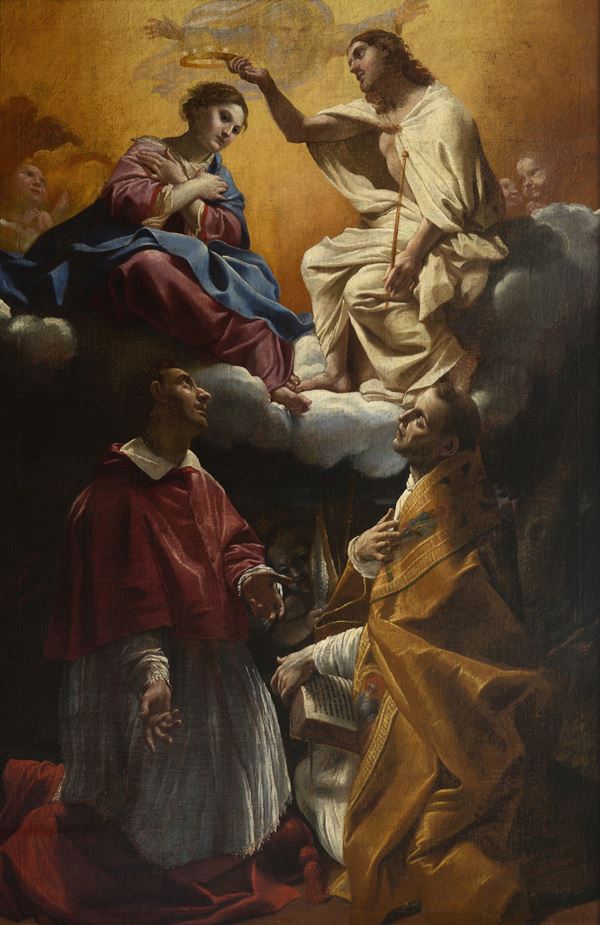 Giovanni Lanfranco - Coronation of the Virgin with Saint Charles Borromeo and a holy bishop