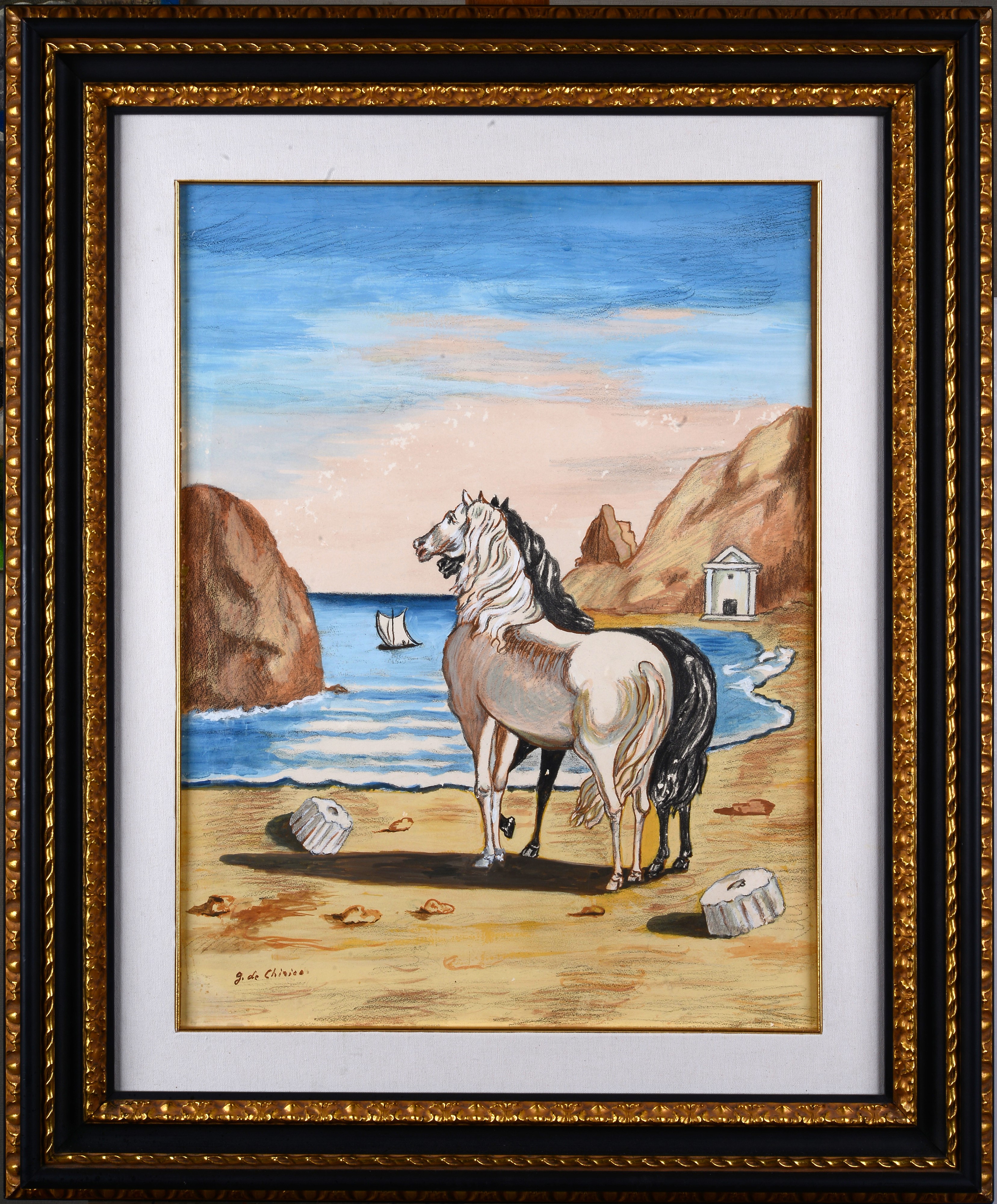 Giorgio De Chirico - Cavalli in Riva al Tirreno