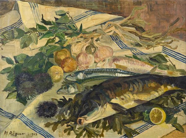 Anonimo, XX sec. - Still life with fish
