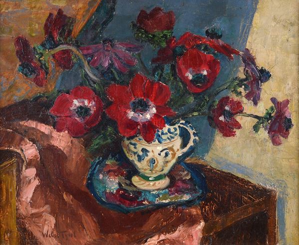 Attr. a Hans Josef Weber-Tyrol - Vaso di fiori