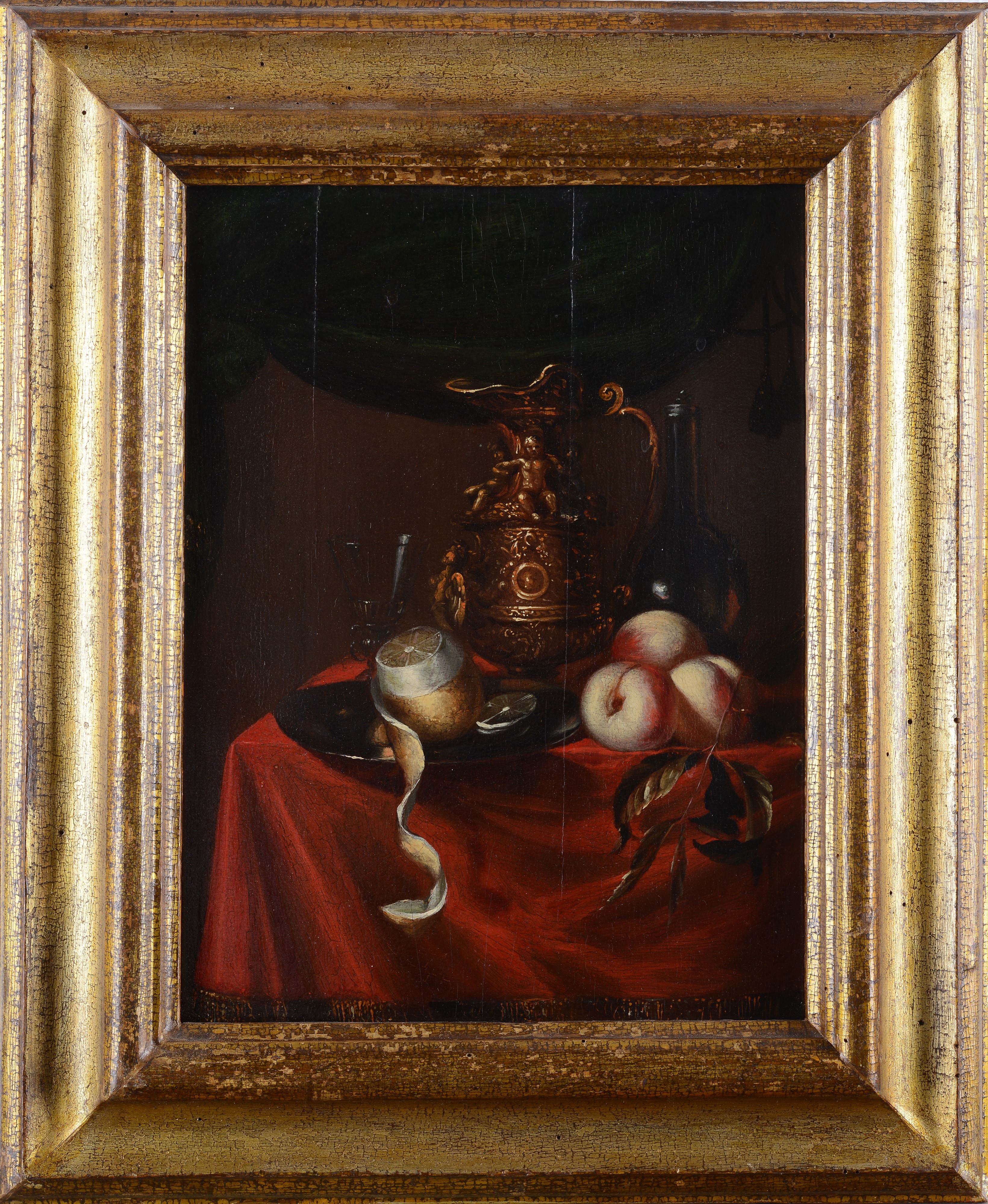 Natura morta con mele e brocca