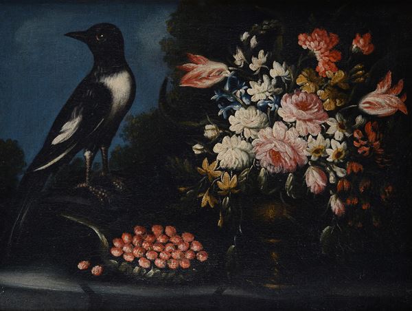 Scuola Emiliana, XVIII sec. - Still life with crow
