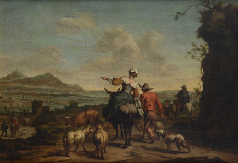 Contadina sul mulo