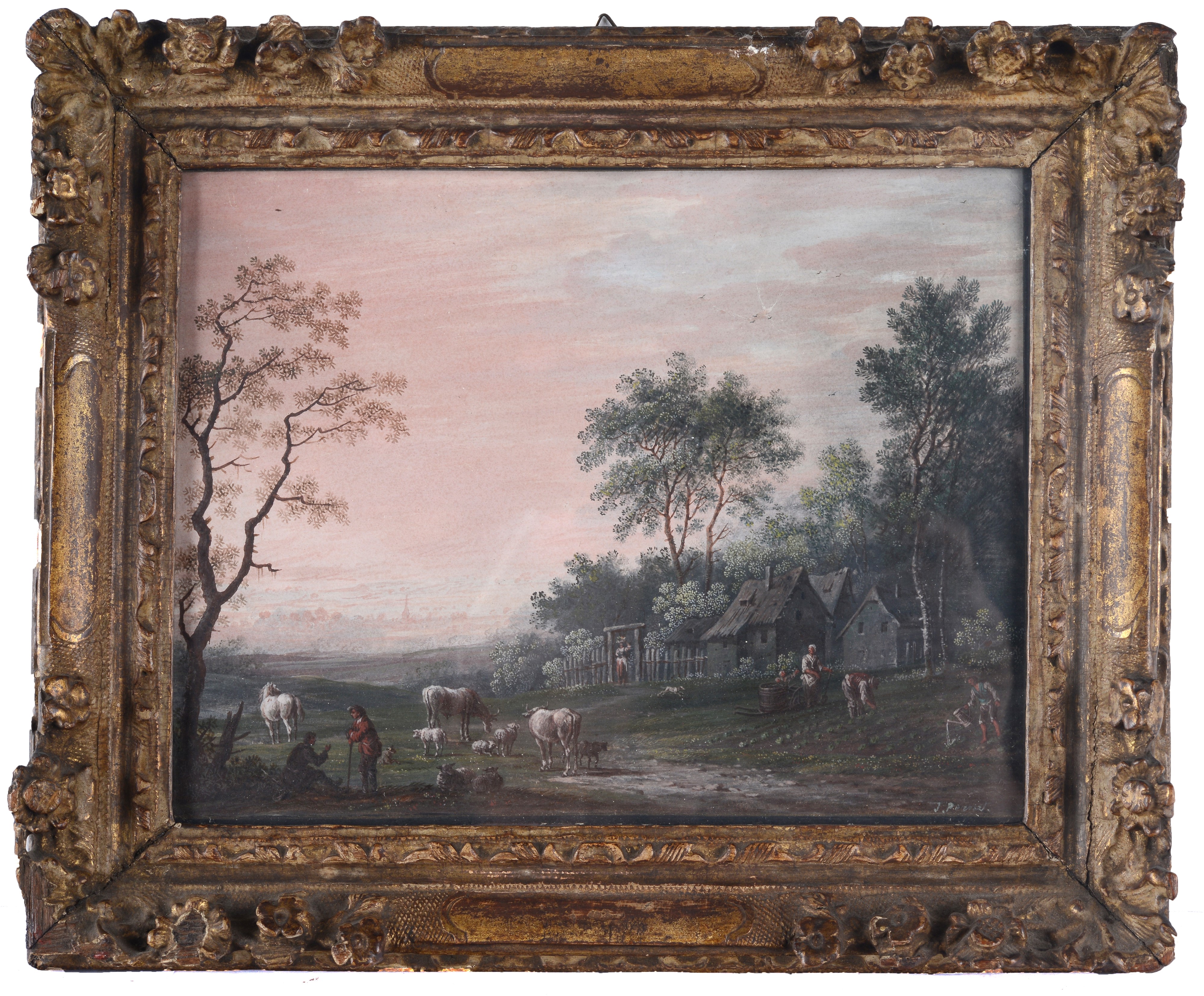 Paesaggio con villaggio