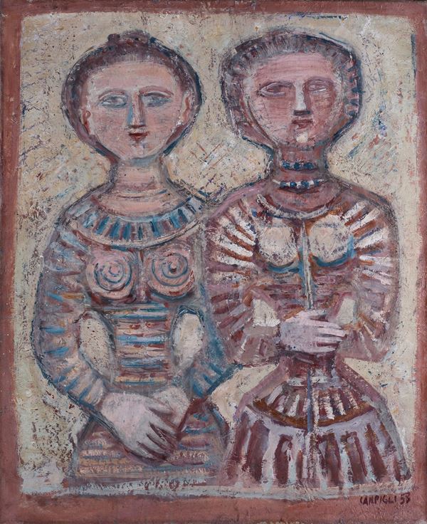 Massimo Campigli - Due figure