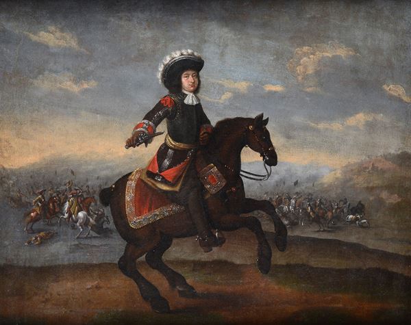 Scuola Olandese, XVIII sec. - Conductor on horseback 