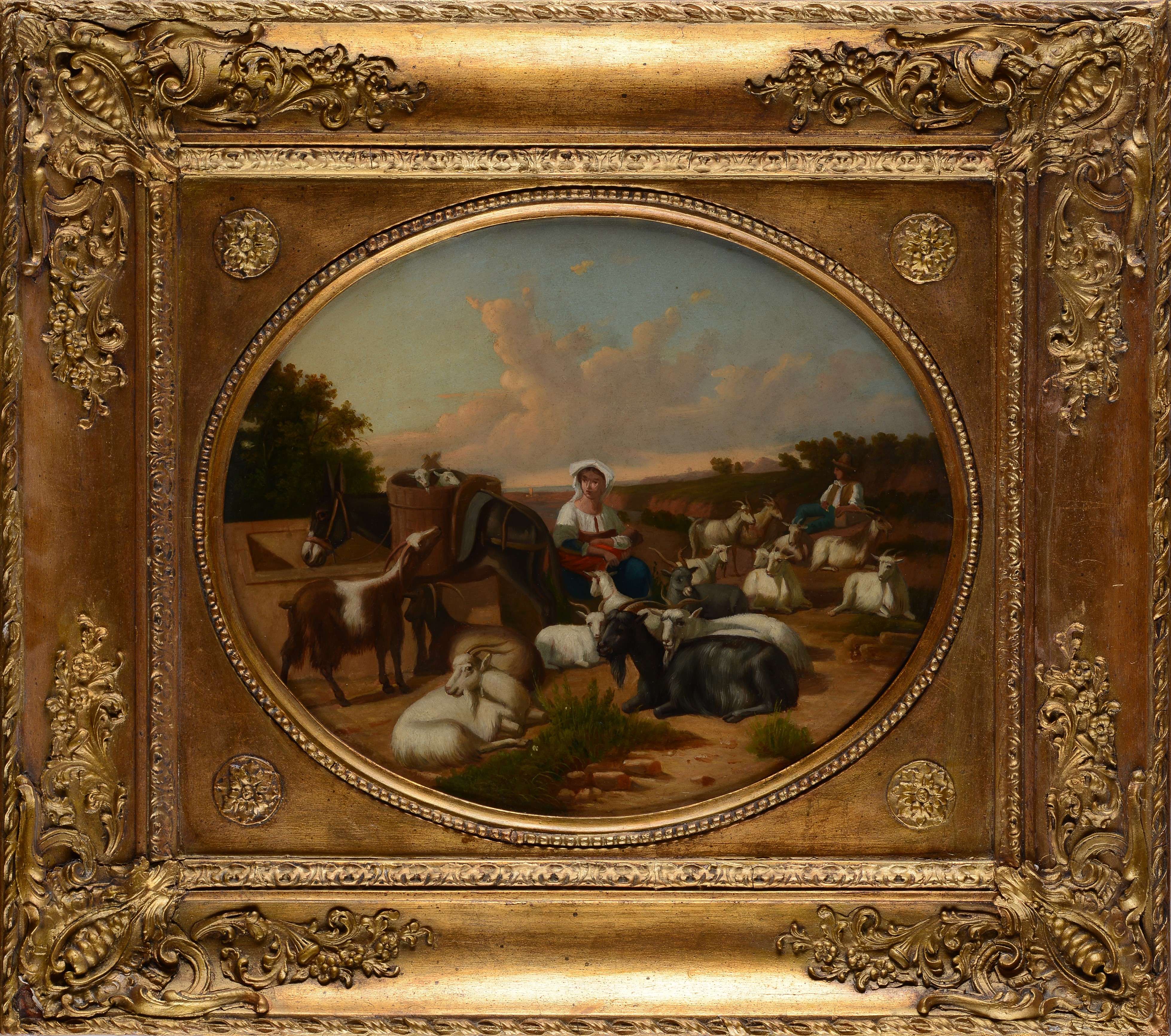 Pastorelli con capre e armenti