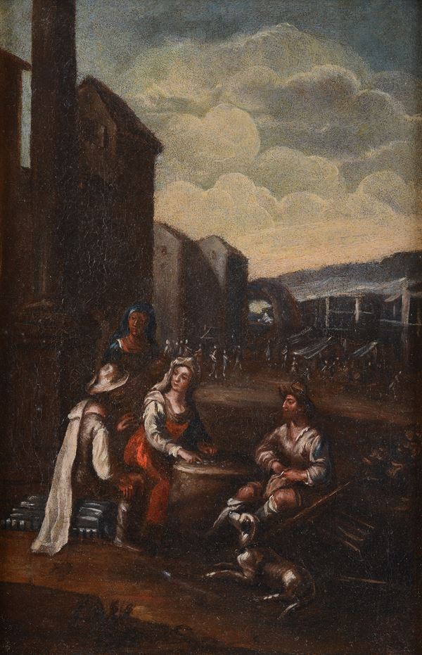 Anonimo, XVII sec. - Figures at the well
