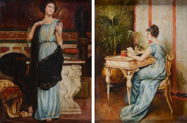 Anonimo, XIX - XX sec. - Two Roman figures