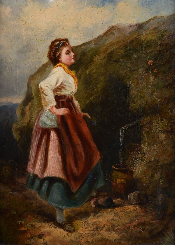 Anonimo, XIX sec. - Girl at the source