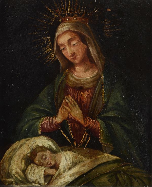 Anonimo, XIX sec. - Madonna con Bambino