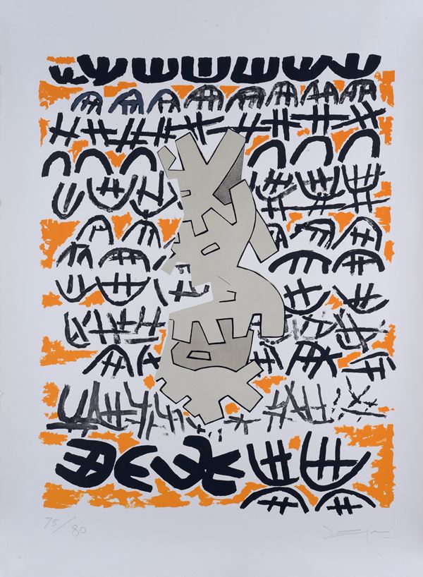 Giuseppe Capogrossi : Opale n. 4  (171-1972)  - Litografia - Asta AUTORI DAL XVI AL XX SEC - Galleria Pananti Casa d'Aste