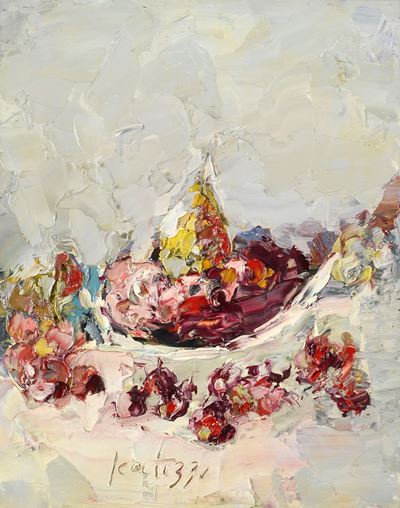 Frutti, olio su tavola