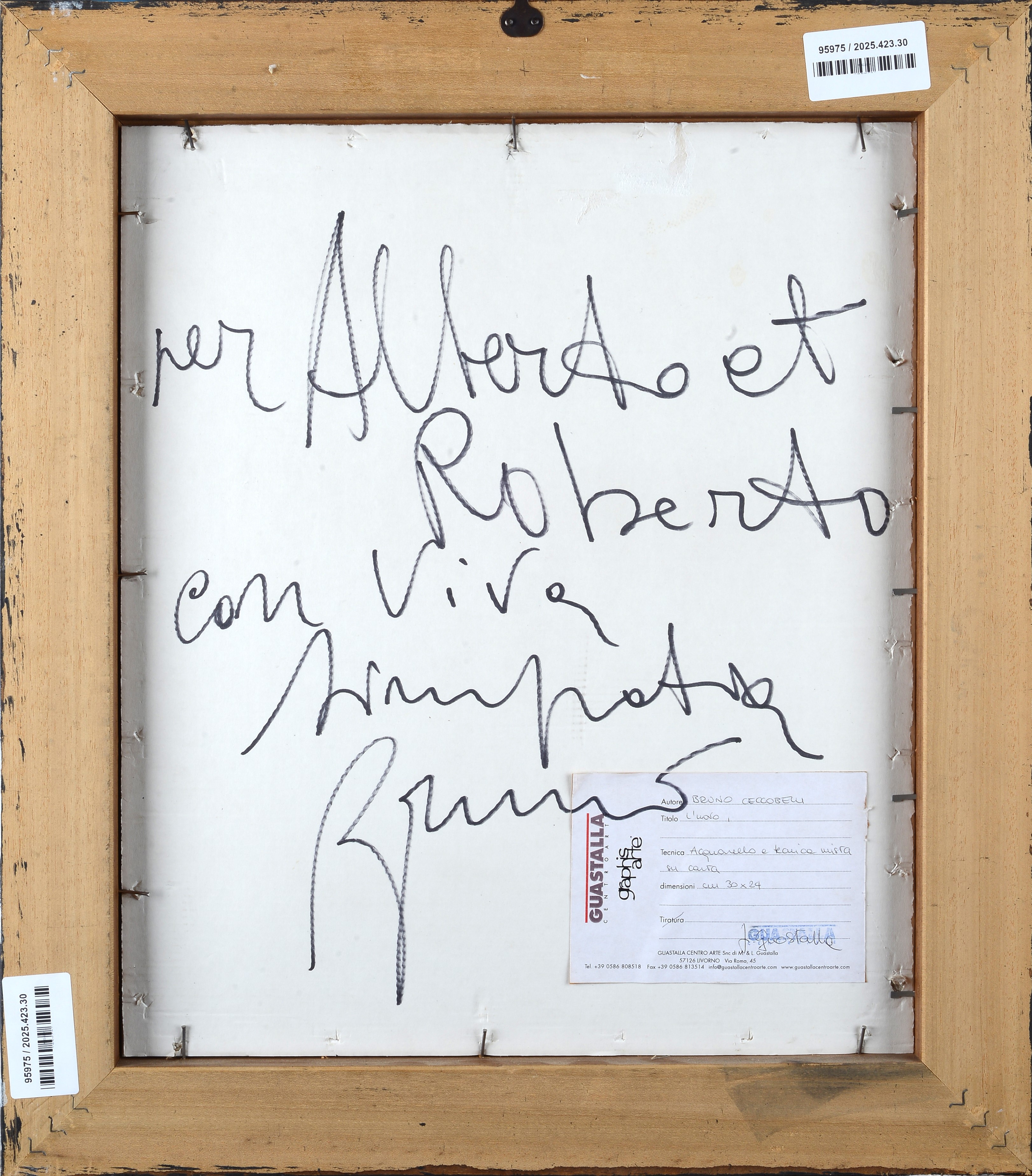 Bruno Ceccobelli - L'uovo - Acquerello e tecnica mista su carta