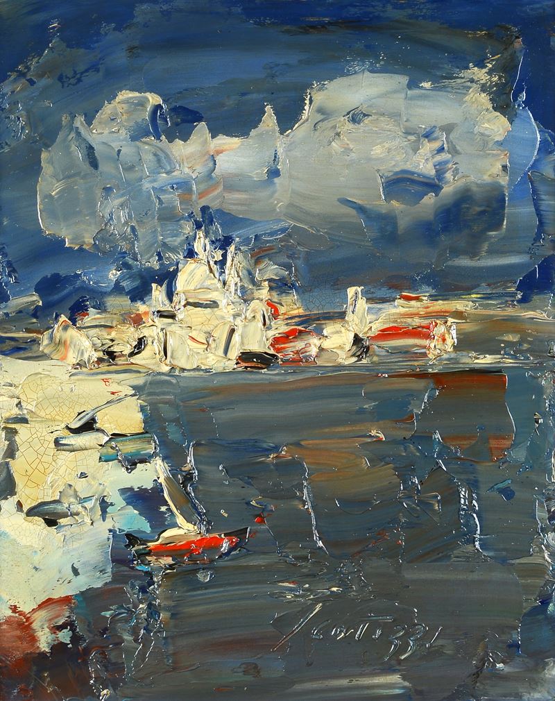 Sergio Scatizzi - Paesaggio, olio su tavola