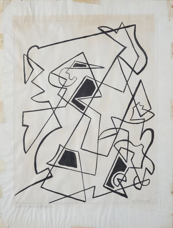 Gino Severini - Disegno prova per "Spazio"