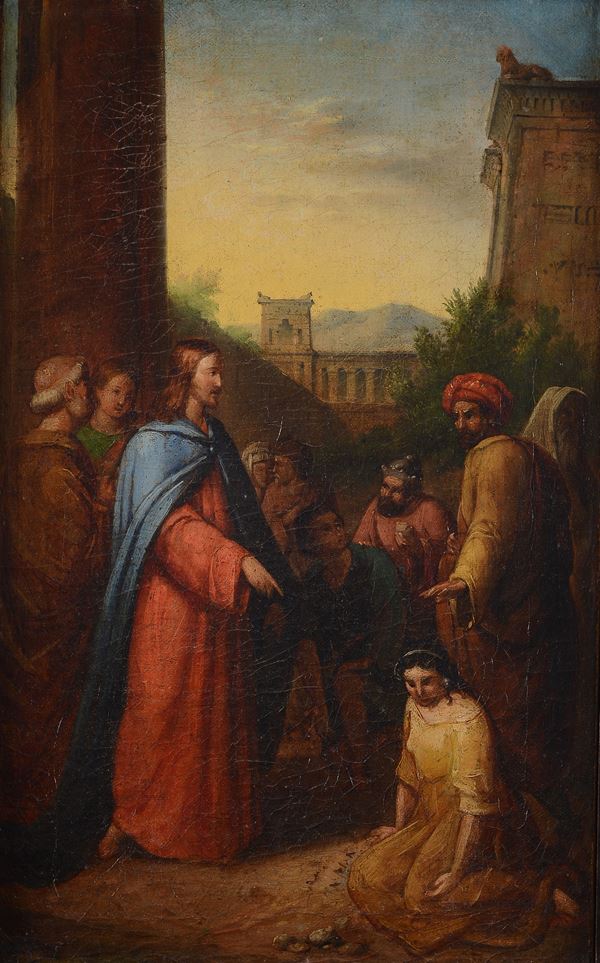 Anonimo, XIX sec. - Cristo e l'adultera