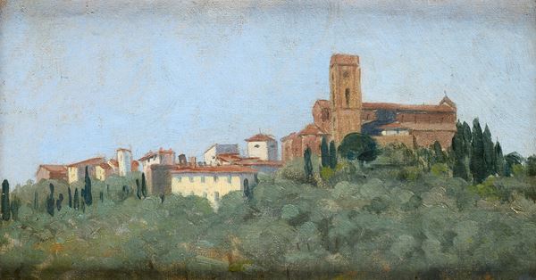 Attr. a Raffaello Sernesi - Veduta della chiesa di S. Miniato