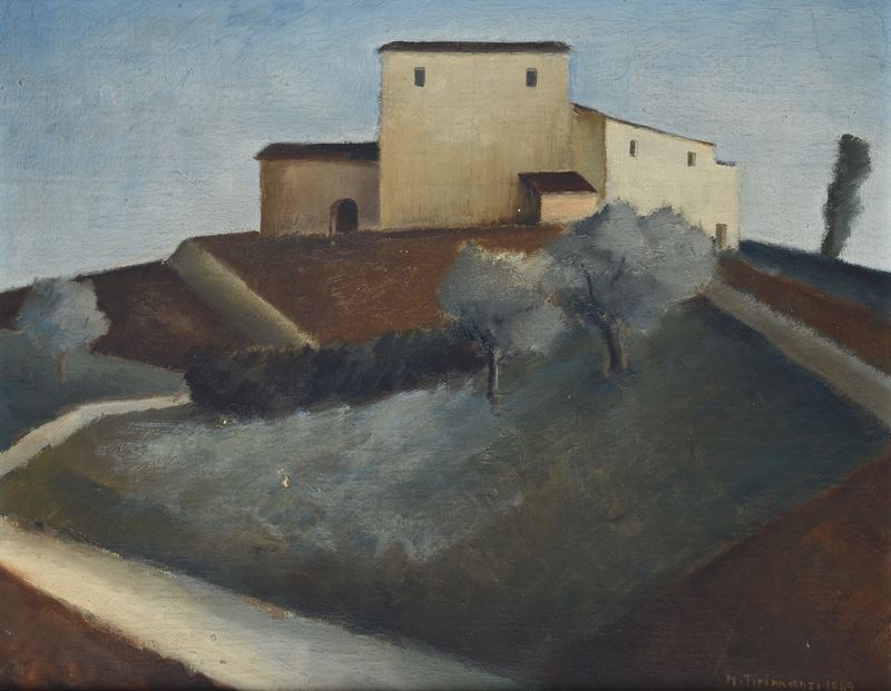 Nino Tirinnanzi - Paesaggio, olio su tela