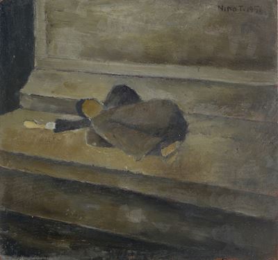 Uomo, olio su tavola