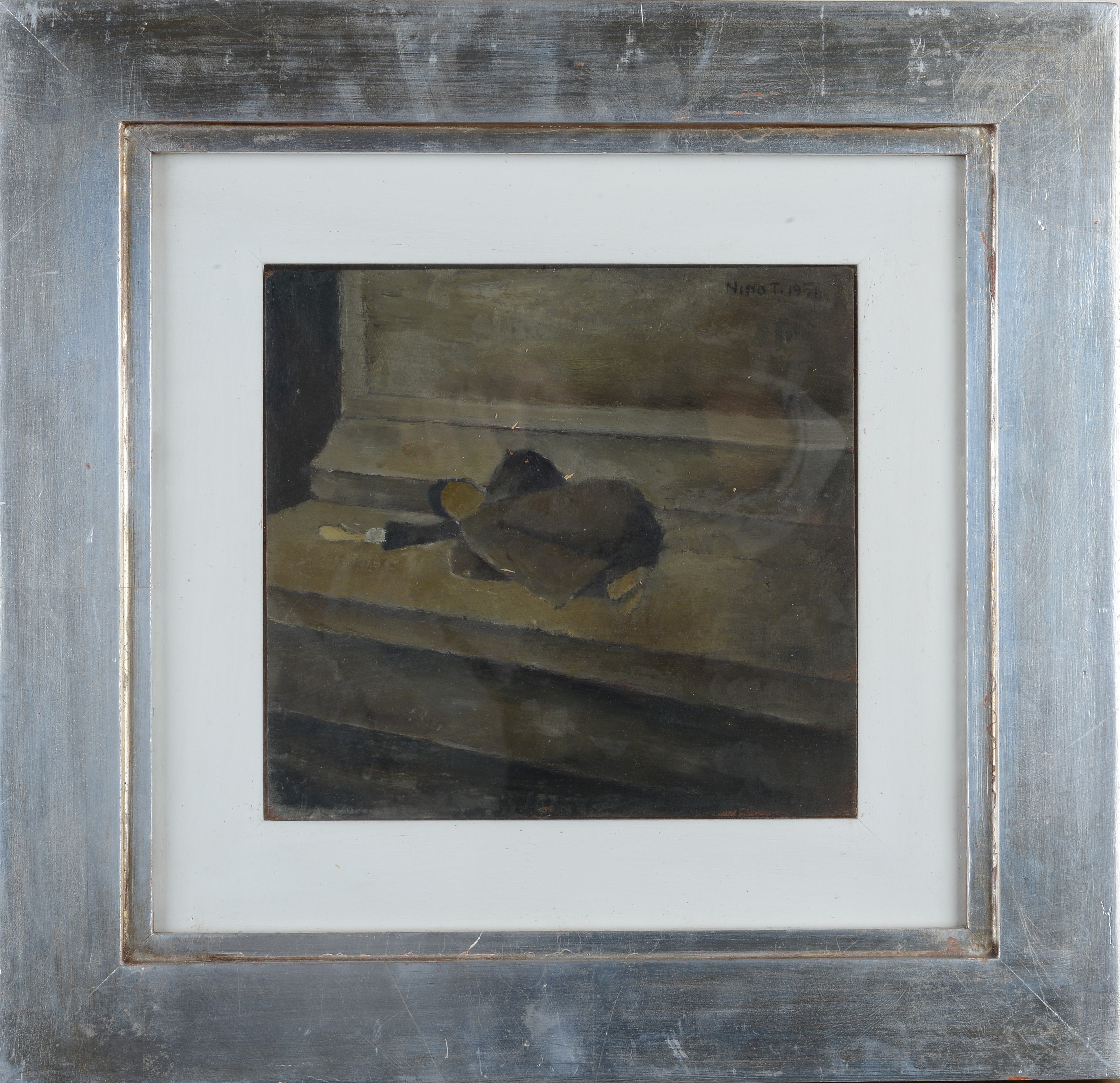 Nino Tirinnanzi - Uomo, olio su tavola
