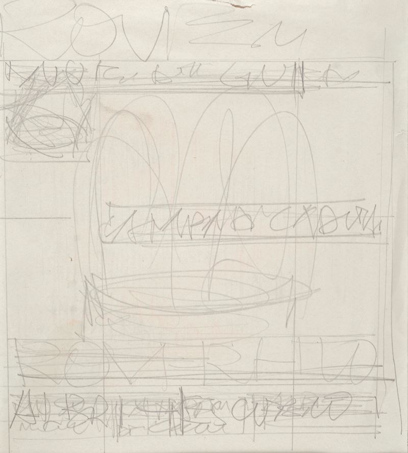 Fortunato Depero - Cartello stradale turistico città di Rovereto (Studio - seconda versione), mat...