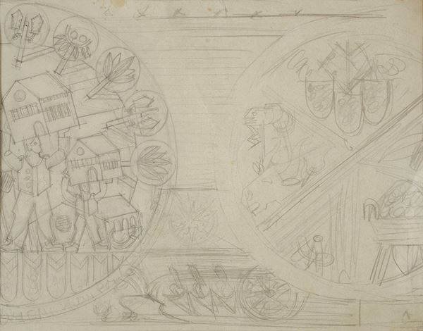 Fortunato Depero - Study for decoration