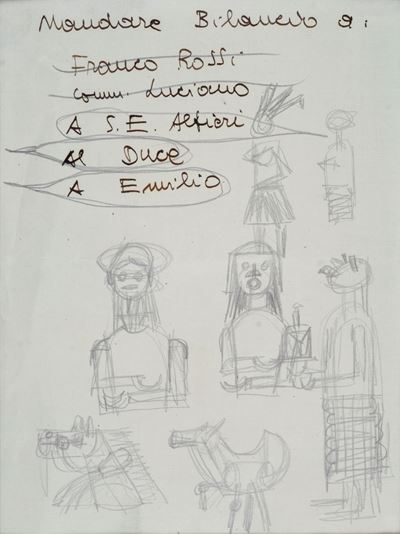 Giocattoli e soprammobili, matita su carta