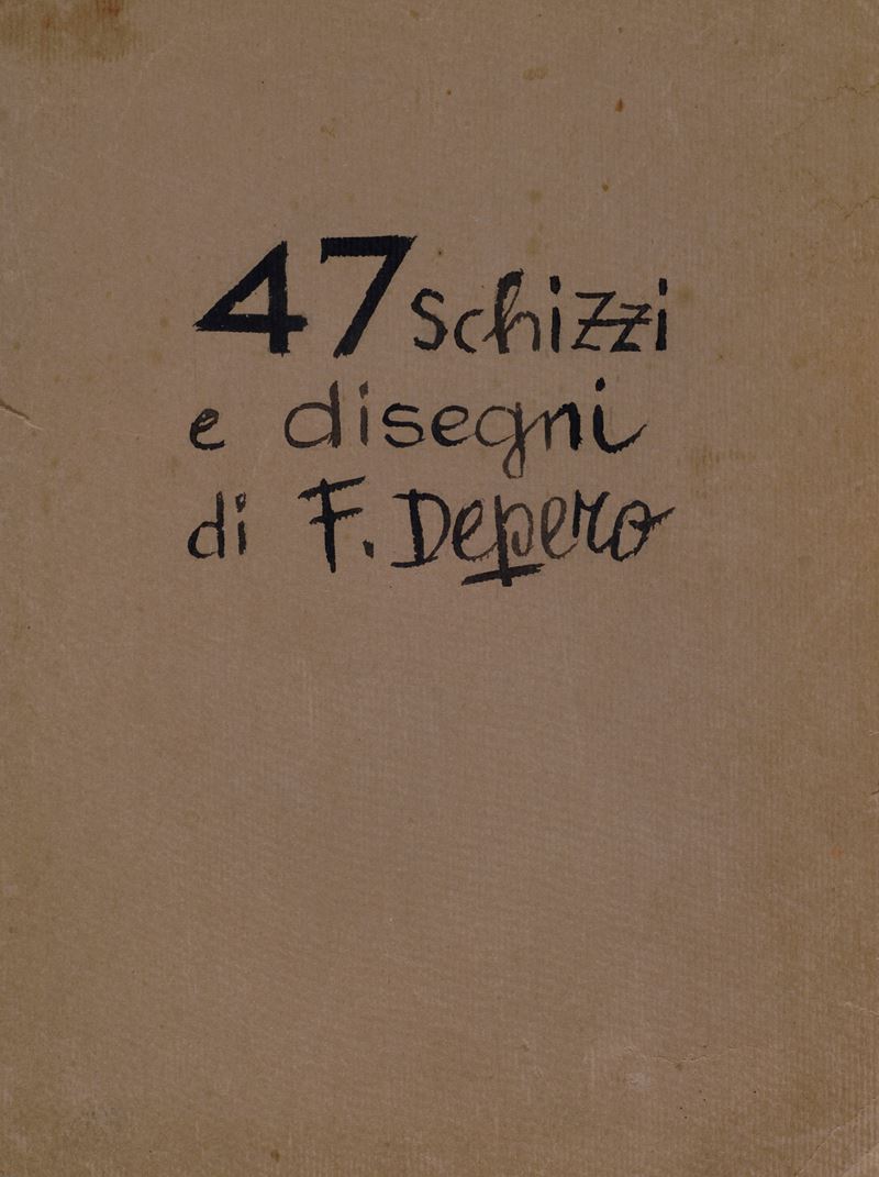 Fortunato Depero - Tavole (studio preliminare), china su cartoncino