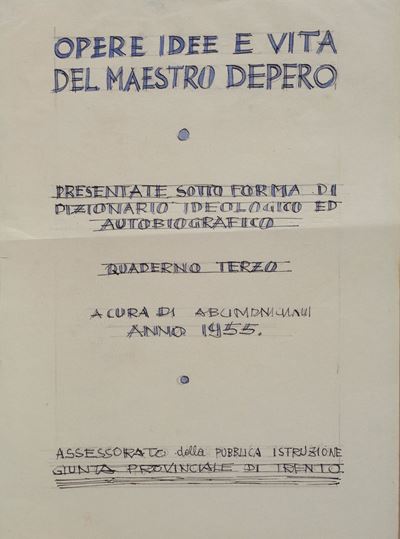 Opere idee e vita, china e inchiostro blu su carta