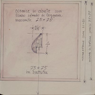 Allestimento del Museo Depero, matita su carta