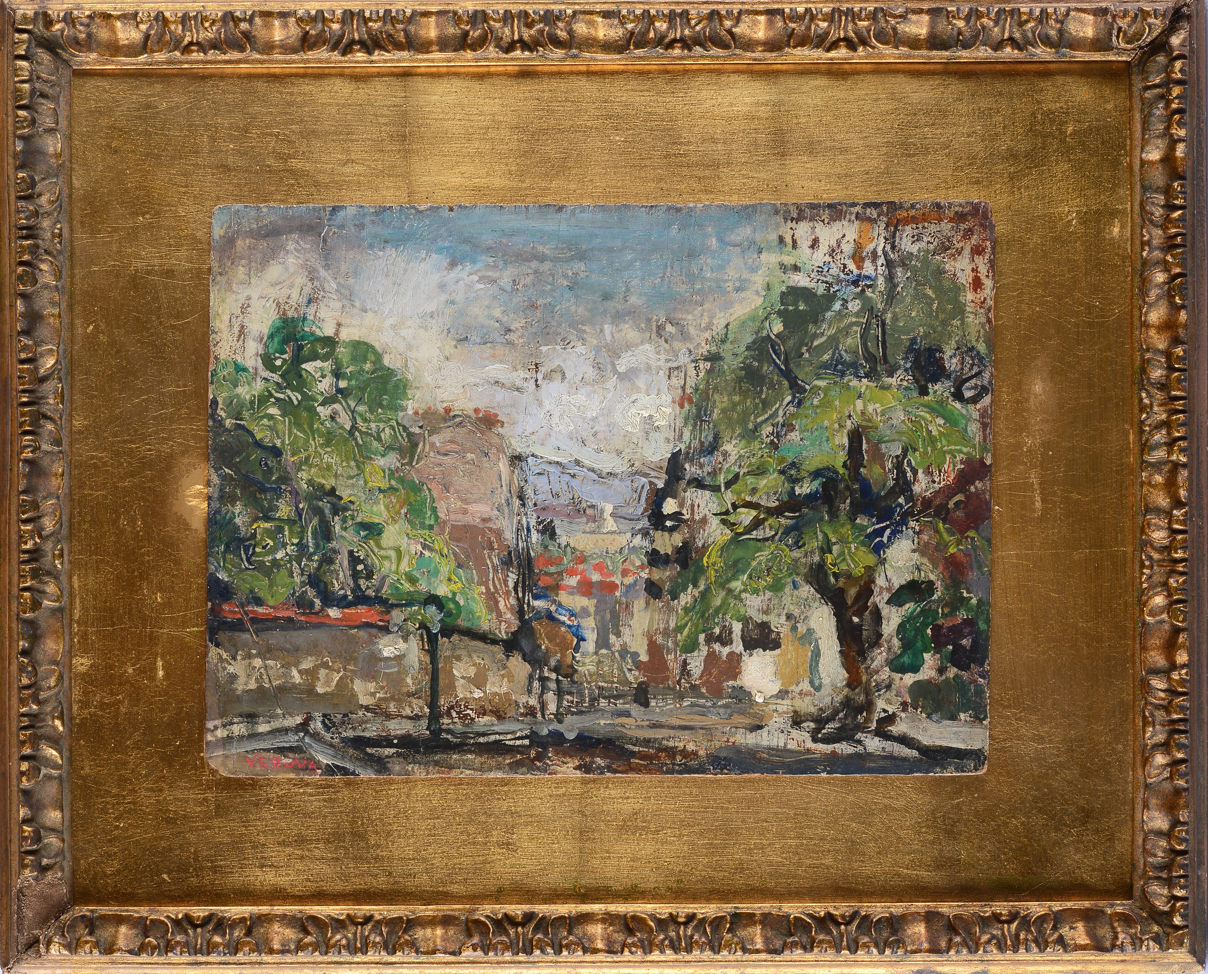 Emilio Vedova - Paesaggio, olio su tavola