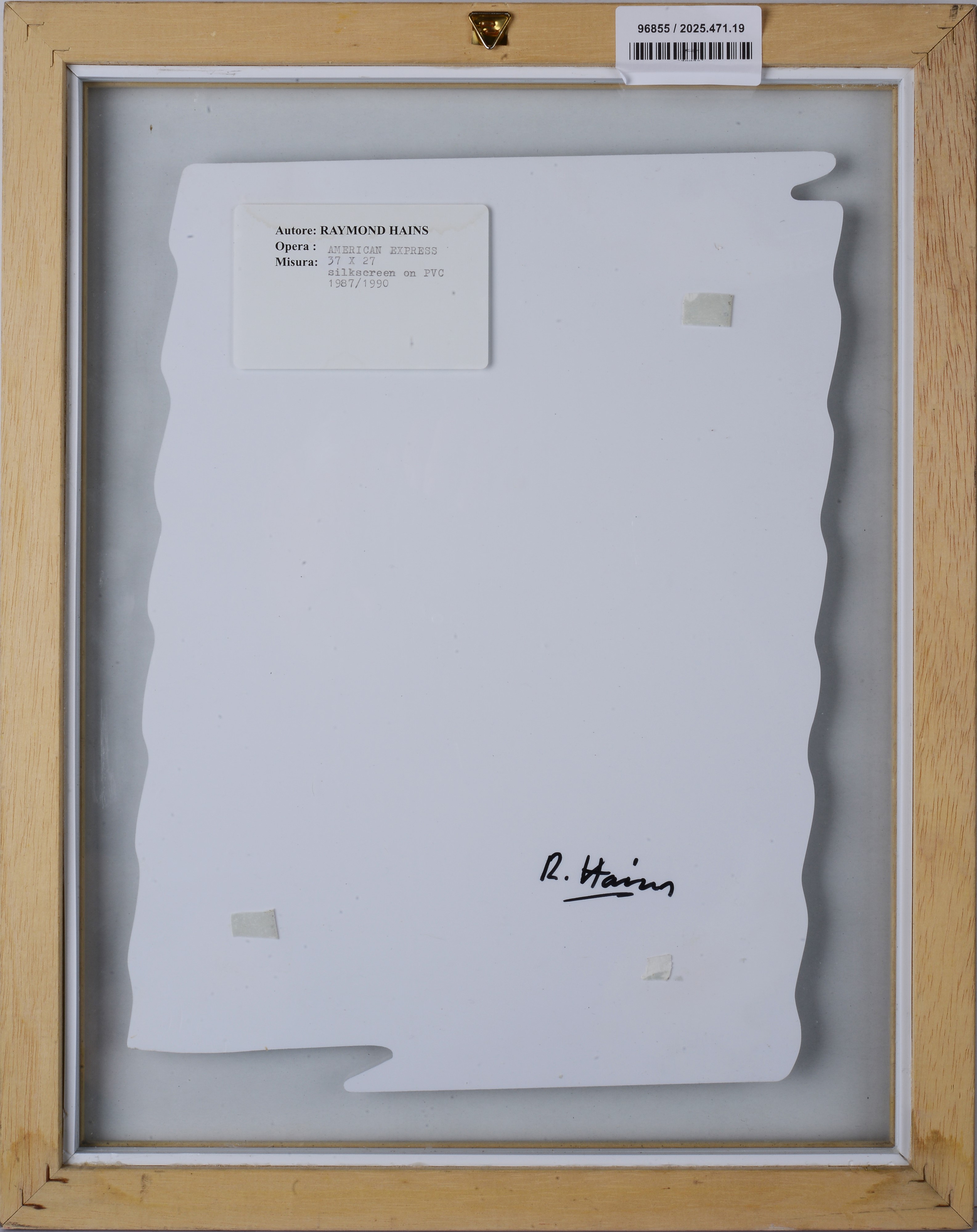 Raymond Hains - American Express, serigrafia su PVC
