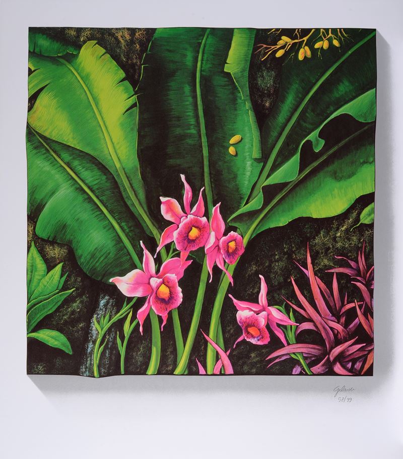 Piero Gilardi - Fiori, litografia, 600 x 600 mm, edizione 58/99