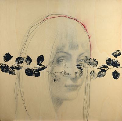 Fiori, tecnica mista su tavola