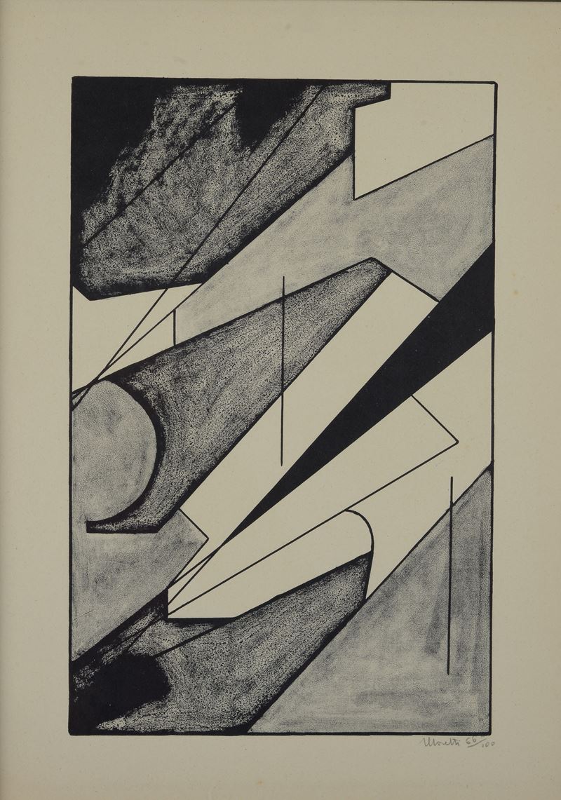 Alberto Moretti - Senza titolo - Litografia, 380x280 mm, es. 66/100