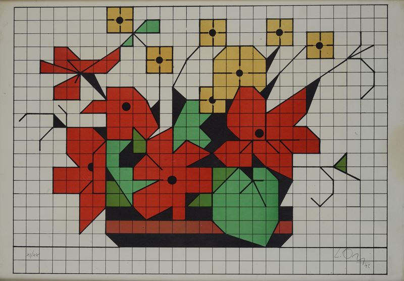Luciano Ori - Senza titolo, litografia